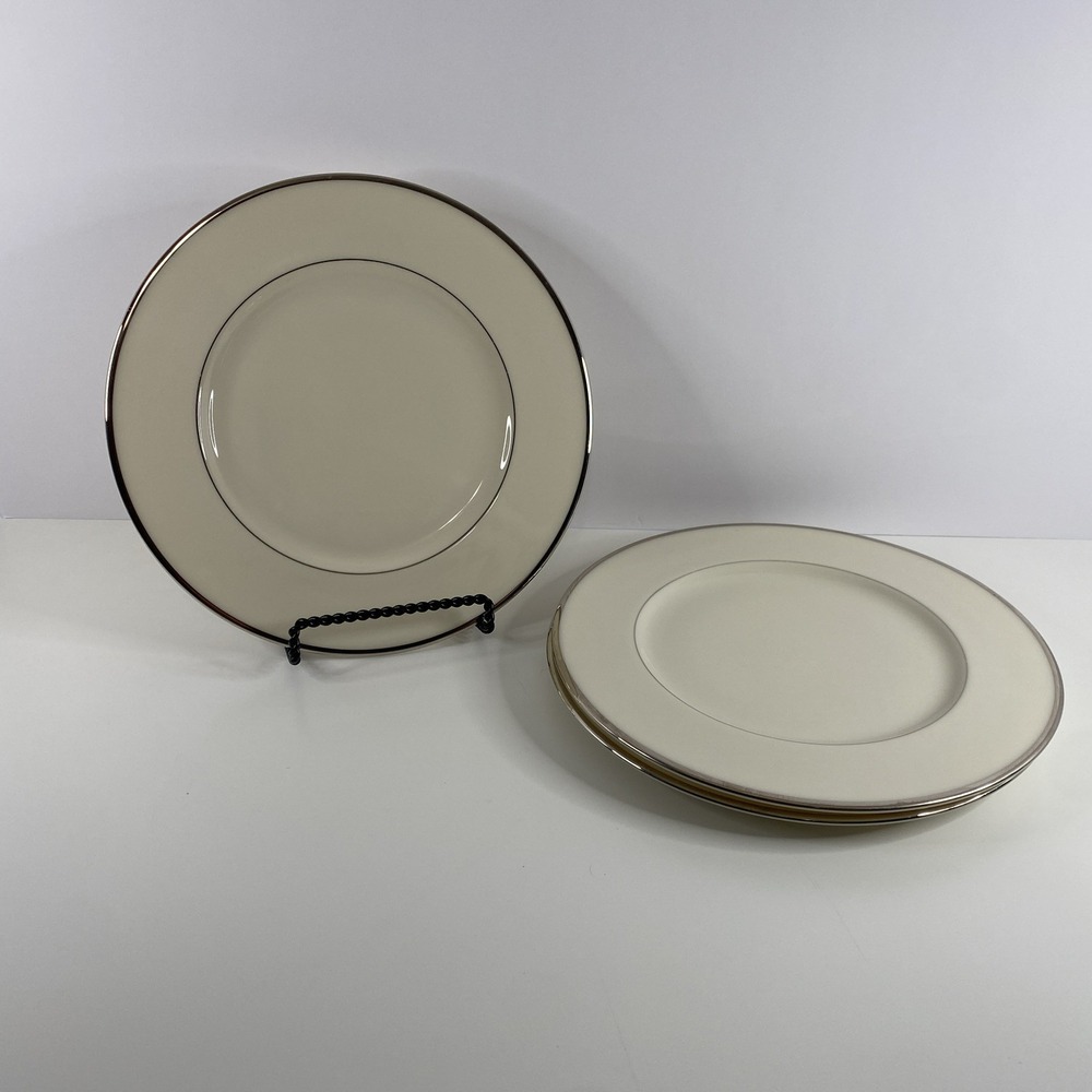 Lenox Montclair Salad Plate 8 3/8" Platinum/Ivory Dimension Collection-Set of 3